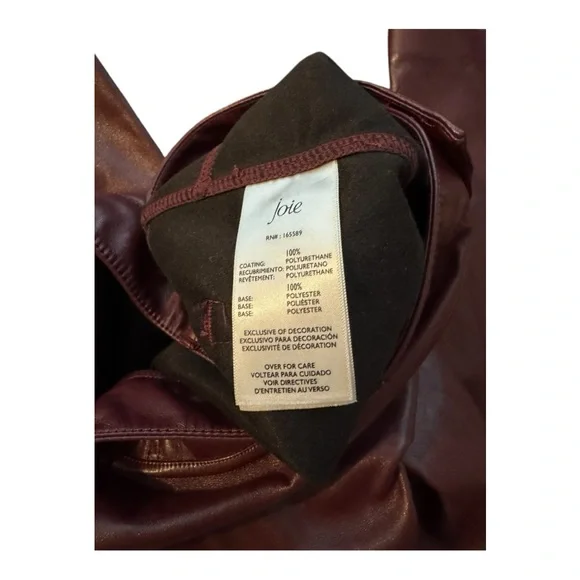 Maroon Faux Leather Pants - Picture 5 of 6